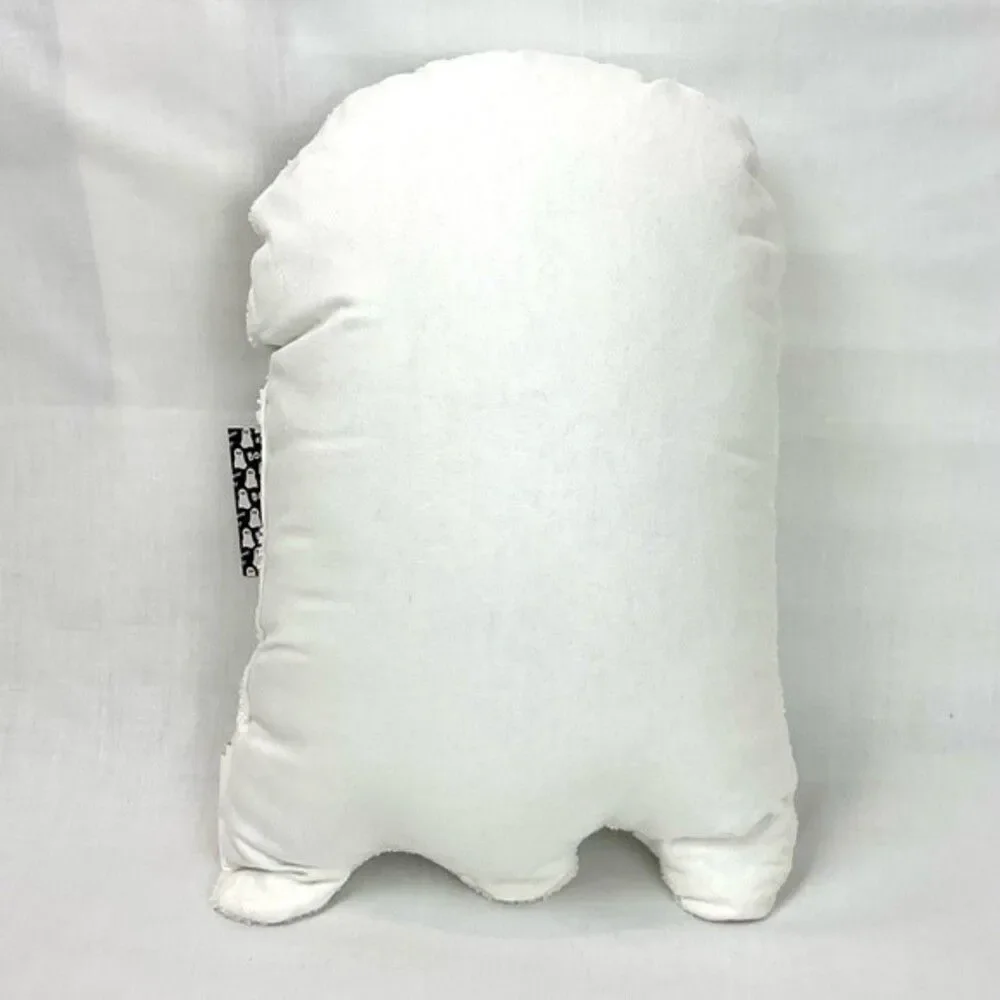 Ghost Shape Halloween Pillow NWT White & Black Textured Pillow